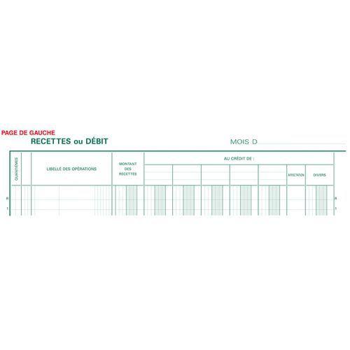 Illustration de : Piqûre 32x25cm journal de caisse ou banque 5 débit 5 crédit