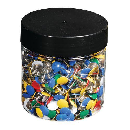 Illustration de : Boîte 1000 punaises couleur en laiton hauteur de pointe 9mm