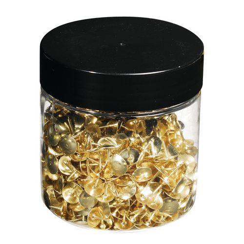 Illustration de : Boîte 750 punaises en laiton hauteur de pointe 9mm
