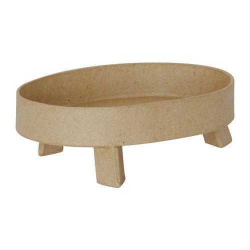 Illustration de : Vide poche 3 pieds oval en papier mâché à décorer - Décopatch