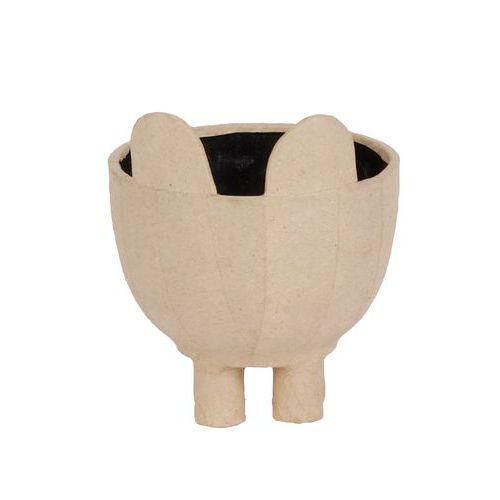 Illustration de : Cache-pot chat 9 x 9 x 10,5 cm en papier mâché à décorer - Décopatch