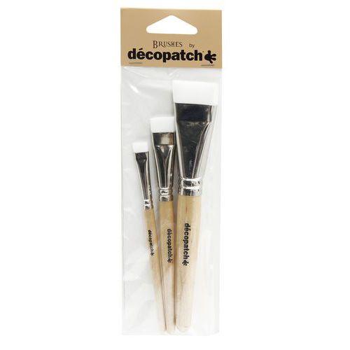 Illustration de : Pack de 3 pinceaux nylon - Décopatch