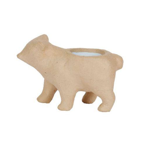 Illustration de : Cache-pot ours 20 x 10 x 13,5 cm en papier mâché à décorer - Décopatch