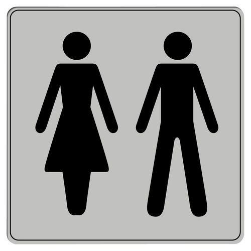 Illustration de : Pictogramme en polystyrène ISO 7001 - Toilette homme / femme