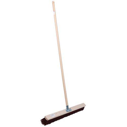 Illustration de : Manche en bois et balai poils synthétiques 80cm - Manutan Expert