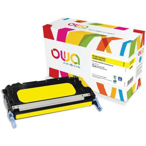 Toner remanufacturé HP Q6472A - Canon 717Y - Jaune - Owa thumbnail image 1