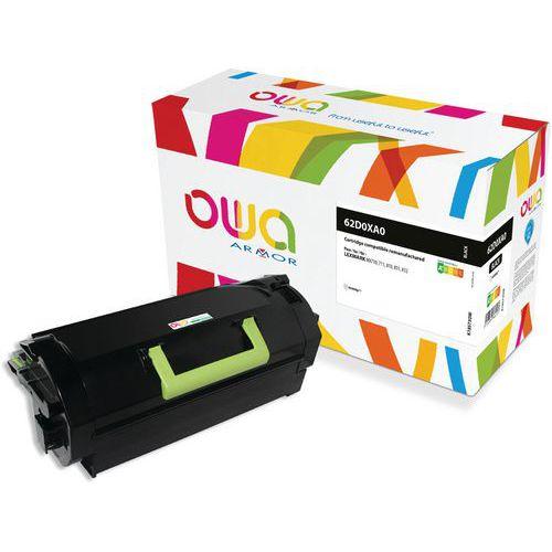 Illustration de : Toner remanufacturé Lexmark 62D0XA0 - Noir - Owa