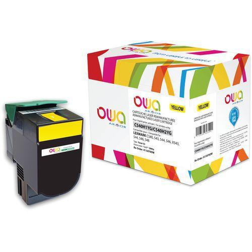 Toner remanufacturé Lexmark C540H1YG, C540H2YG - Jaune thumbnail image 1