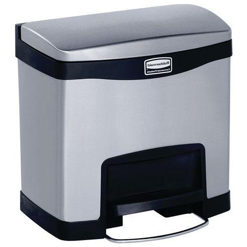 Illustration de : Collecteur Slim Jim Step On Front Step Inox 15 L_Rubbermaid