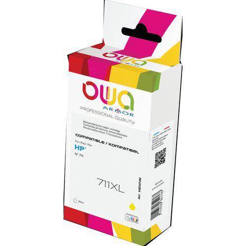 Cartouche d'encre traceur remanufacturée HP 711 - Jaune thumbnail image 1