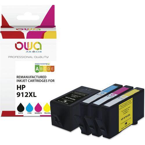 Illustration de : Cartouches d'encre remanufacturées HP 912XL - 4 couleurs - Owa