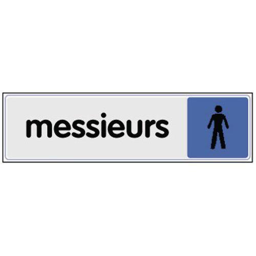 Illustration de : Panneau de signalisation en plexiglas - Toilettes hommes
