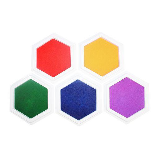 Illustration de : Lot 5 encreurs géants rechargeables 16 x 16 cm 5 coloris