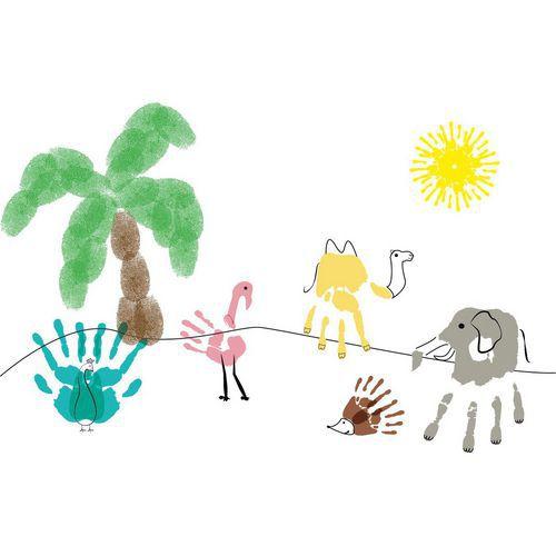 Illustration de : Lot 5 encreurs géants rechargeables 16 x 16 cm 5 coloris