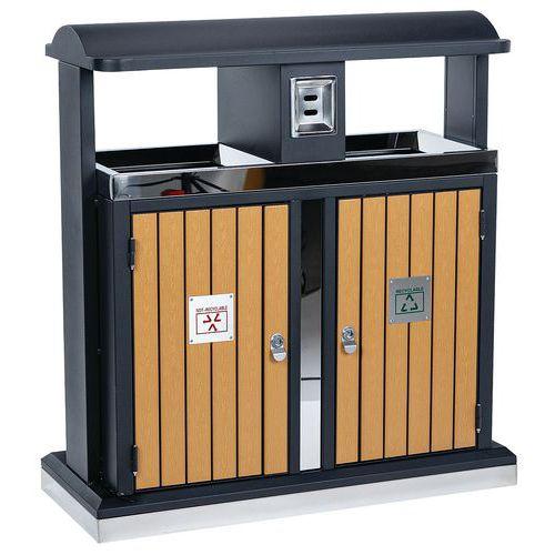 Illustration de : Poubelle d'extérieur tri sélectif - 2 x 50 L