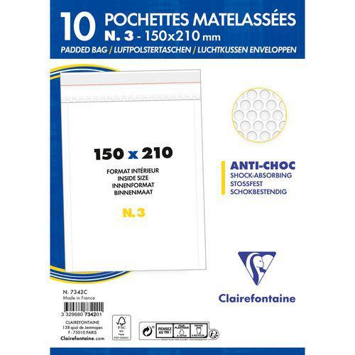 Illustration de : Pochettes à bulles x12 - Clairefontaine