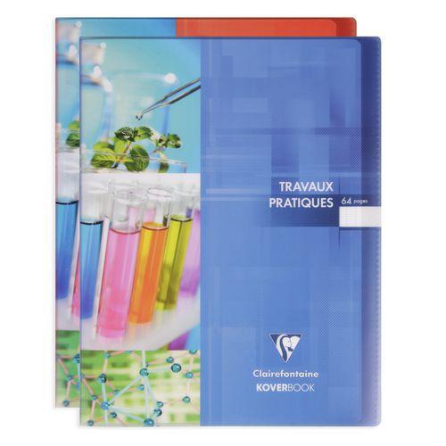 Illustration de : Cahier tp 24x32cm piqué Koverbook seyès/uni 64 pages - Clairefontaine