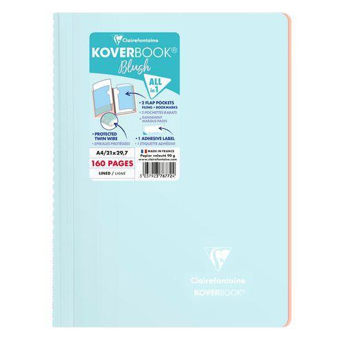 Illustration de : Cahier A4 intégral koverbook blush ligné 160 pages - Clairefontaine