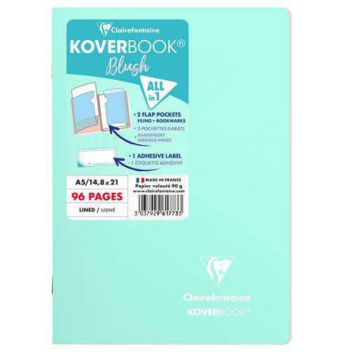 Illustration de : Carnet piqué Koverbook Blush Ligné 14,8x21cm 96p - Clairefontaine