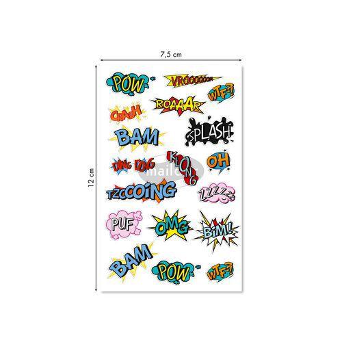 Illustration de : Etui 18 stickers 3d cooky 1 planche onomatopées - Maildor