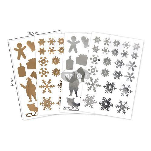 Illustration de : Etui 84 gommettes initial or/argent, noël - Maildor