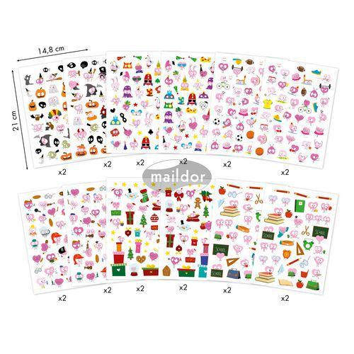 Illustration de : Carnet de 1008 gommettes book stick love - Maildor