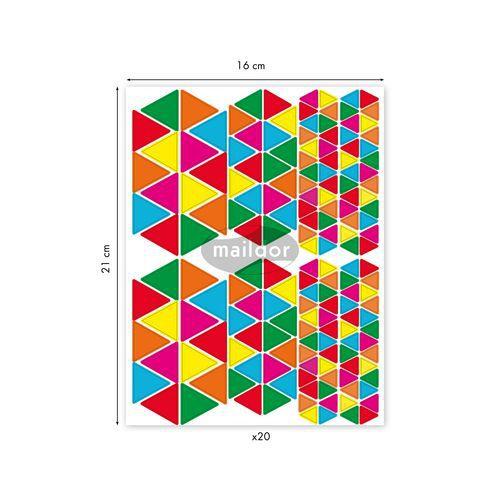 Illustration de : Etui 3360 gommettes géométriques triangles - Maildor