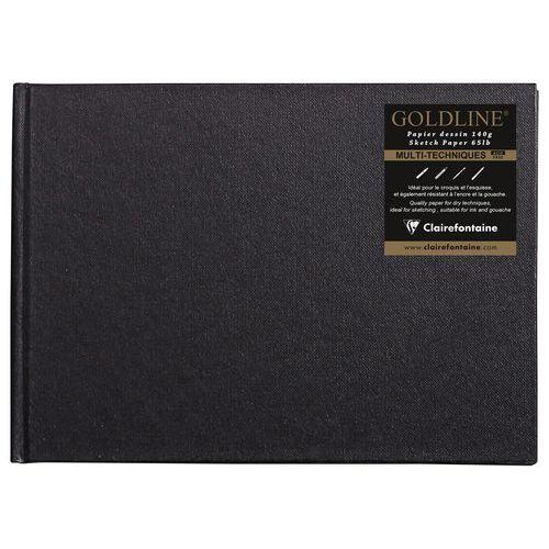 Illustration de : Carnet Collé Goldline 140g papier ivoire paysage - Clairefontaine