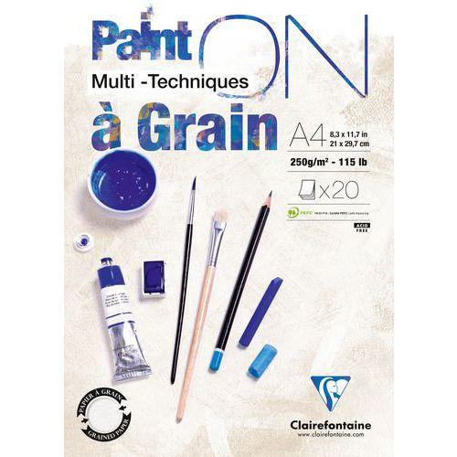 Illustration de : Bloc 20 feuilles PaintON à Grain 250g - Clairefontaine