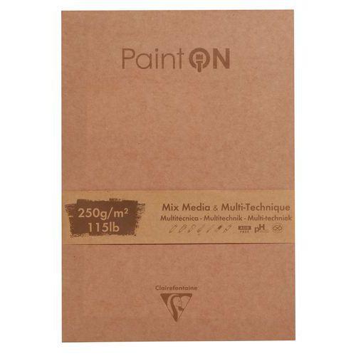 Illustration de : Bloc 50 feuilles PaintON Assorti 250g - Clairefontaine