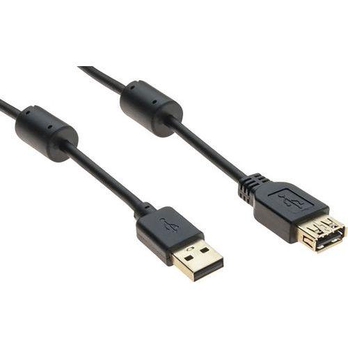Illustration de : Cordon USB 2.0 type A et B avec ferrites noir - 1,0 m