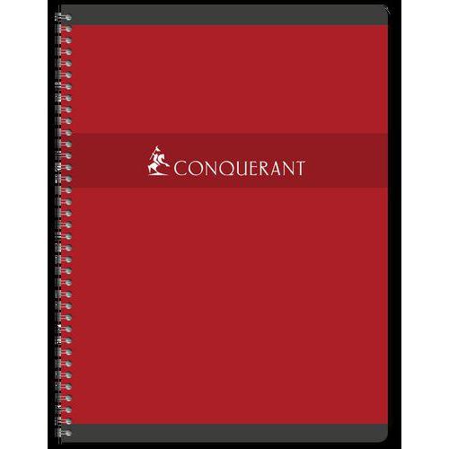 Illustration de : Cahier carte 100 pages spirale 24x32cm seyes couleurs - Conquerant
