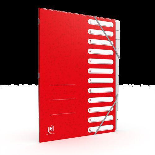 Illustration de : Trieur A4 12 positions en carte coloris assortis Top File+- Oxford