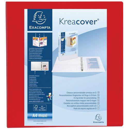 Illustration de : Classeur polypropylène personnalisable Kreacover - 4 anneaux
