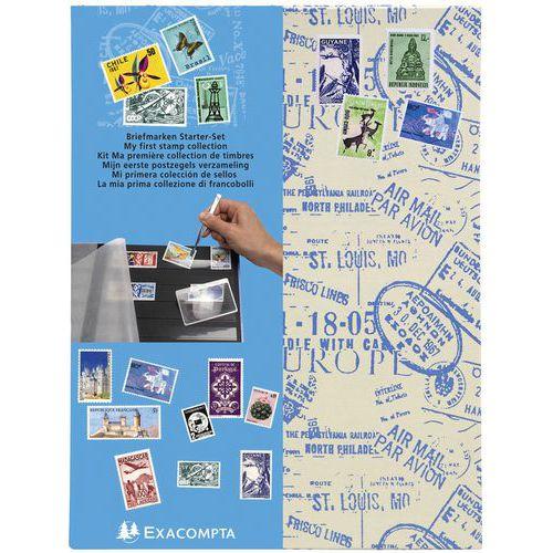 Illustration de : Kit philatélie Air Mail Ma Première Collection de timbres