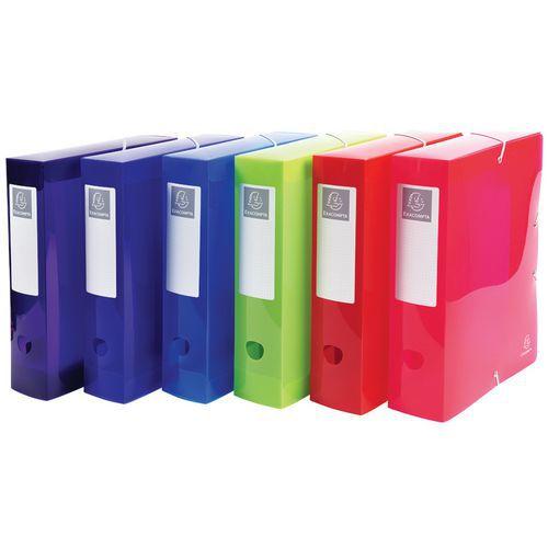 Illustration de : Boite de classement en polyproppylène dos 80mm Iderama - A4