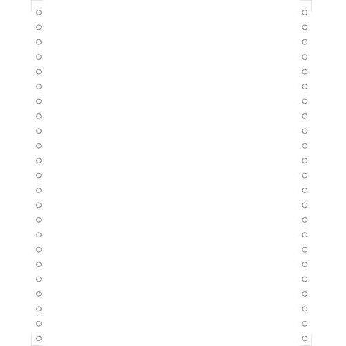 Illustration de : Feuilles listing blanc 240x11 4/6 1pli Bande Caroll Détachable 80g