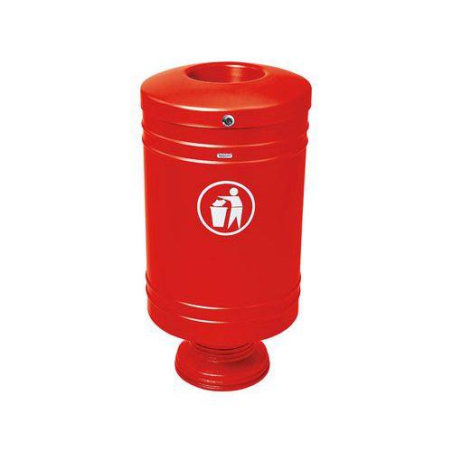 Poubelle Gascogne socle en fonte 60 L - zinc rouge 3020 thumbnail image 1