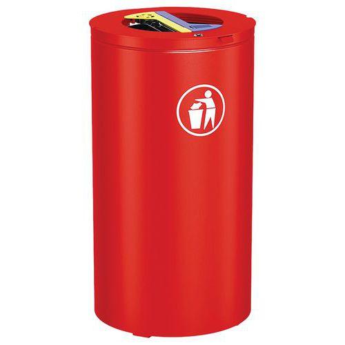 Poubelle Olbia Tri sélectif 2 x 60 L - galva rouge 3020 thumbnail image 1