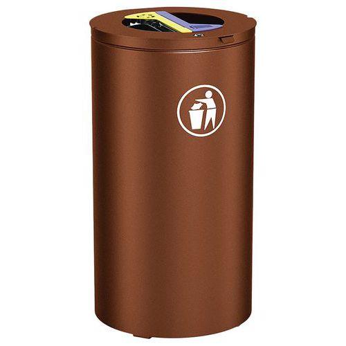 Poubelle Olbia Tri sélectif 2 x 60 L - galva aspect corten thumbnail image 1