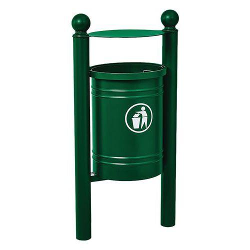 Poubelle Saintonge 40 L avec seau pommeau Boule - zinc vert 6005 thumbnail image 1