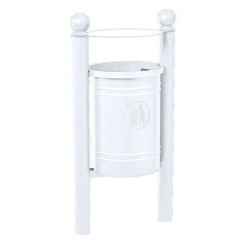 Poubelle Saintonge 40 L avec seau pommeau Boule - zinc blanc 9010 thumbnail image 1