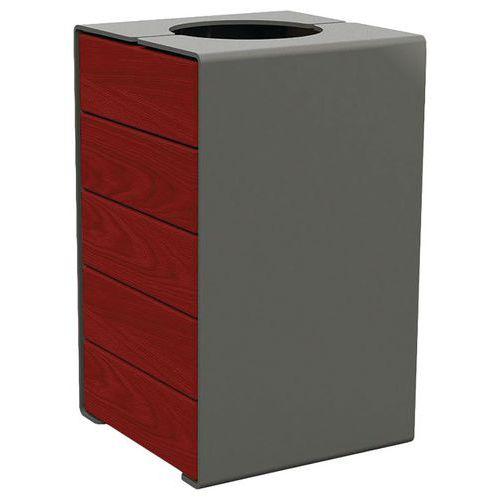 Poubelle Kub 120 L acier/bois - gris Procity/acajou thumbnail image 1