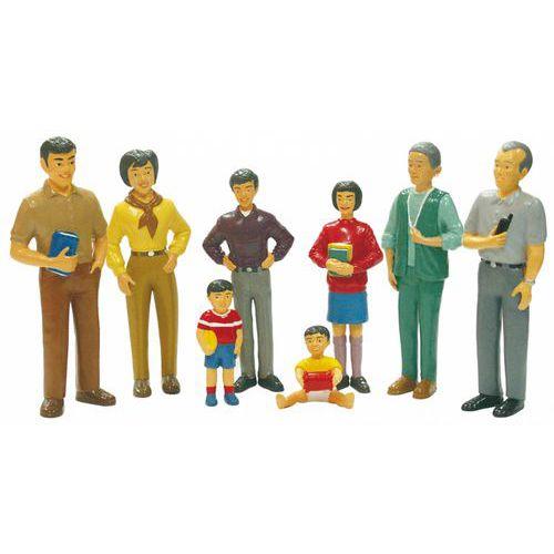 Illustration de : Figurines de la famille asiatique - Lot de 8 - Miniland