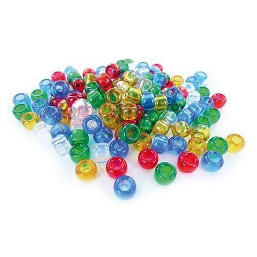Illustration de : Sachet 1000 perles plastique multicolores gros trous ø 9 mm - Innspiro