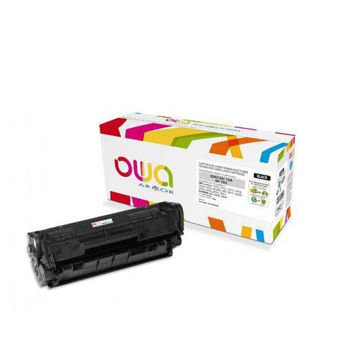 Illustration de : Cartouche toner laser compatible hp noire hp-q2612a (hp12a) - Owa