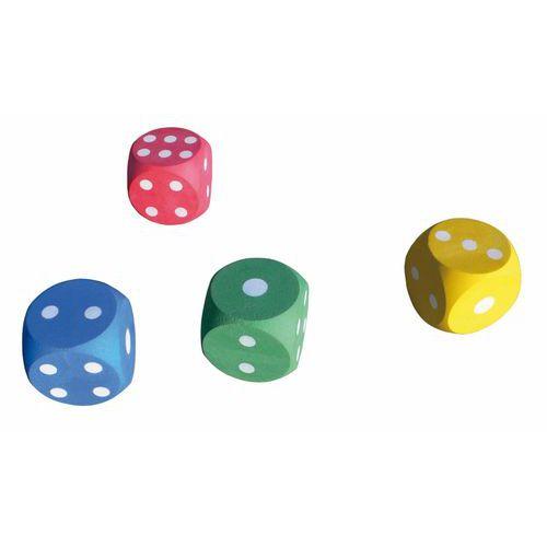 Illustration de : Lot de 4 dés caoutchouc