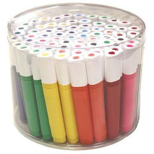 Illustration de : Pot 72 feutres couleurs assorties triangulaires sélection - Pichon