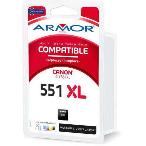 Illustration de : Cartouche jet d'encre compatible Canon CLI-551BK noir photo - Owa