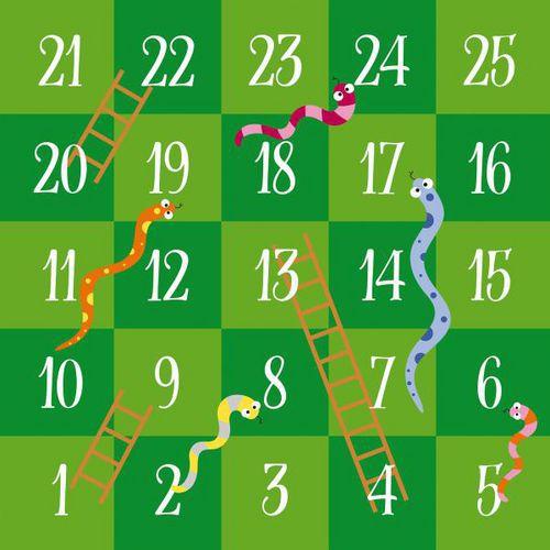 Illustration de : Tapis de jeux serpents et échelles